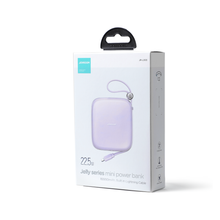 Заредете изображение във визуализатора на галерията – Joyroom powerbank 10000mAh Jelly Series 22.5W with built-in Lightning cable violet (JR-L003)
