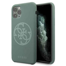 Заредете изображение във визуализатора на галерията – Guess GUHCN58LS4GKA iPhone 11 Pro khaki hard case Silicone 4G Tone On Tone
