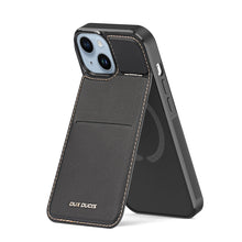 Заредете изображение във визуализатора на галерията – 3 in 1 Case for iPhone 14 Plus with MagSafe Wallet RFID Blocking Stand Dux Ducis Rafi Mag - Black
