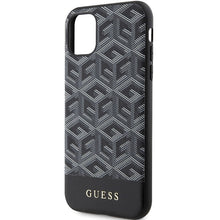 Заредете изображение във визуализатора на галерията – Original Case GUESS hardcase GCube Stripes MagSafe GUHMN61HGCFSEK for Iphone 11/ Xr black
