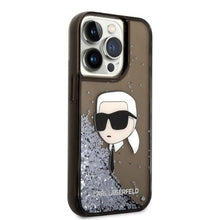 Заредете изображение във визуализатора на галерията – Original Pouch KARL LAGERFELD Glitter Karl Head KLHCP14LLNKHCK for Iphone 14 Pro black
