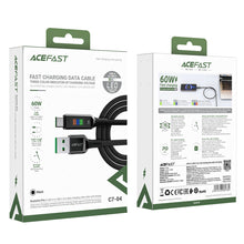 Заредете изображение във визуализатора на галерията – Acefast C7-04 USB-A USB-C 60W 1.2m cable with display - black
