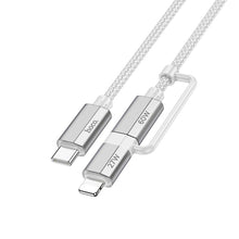 Заредете изображение във визуализатора на галерията – HOCO cable 2in1 Type C to Type C / Lightning U134 1,2m gray
