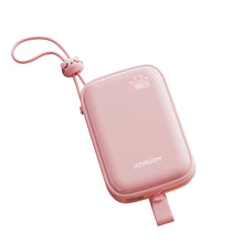 Заредете изображение във визуализатора на галерията – Powerbank Joyroom JR-L008 Plus Cutie Series 22.5W 20000mAh with stand + USB-A - USB-C cable - pink

