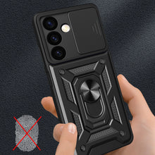 Заредете изображение във визуализатора на галерията – Hybrid Armor Camshield armored case for Samsung Galaxy S24 with camera cover - black
