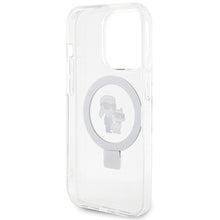 Заредете изображение във визуализатора на галерията – Original Pouch KARL LAGERFELD Ring Stand Karl&amp;Choupettte MagSafe KLHMP14LHMRSKCH for Iphone 14 Pro White
