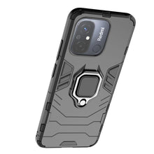 Заредете изображение във визуализатора на галерията – Ring Armor Case for Xiaomi Redmi 11A / Poco C55 / Redmi 12C Armor Cover Magnetic Holder Ring Black
