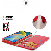 Заредете изображение във визуализатора на галерията – DUX DUCIS Hivo - Leather Wallet Case for Apple iPhone 15 Plus czerwone
