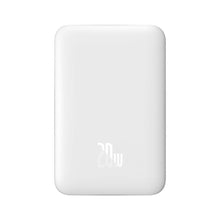 Заредете изображение във визуализатора на галерията – Baseus Magnetic Mini Power Bank with MagSafe 15W / PD Quick Charge QC 20W 10000mAh White (Overseas Edition) + Xiaobai Series USB-C Cable - USB-C 60W 3A 0.5m White
