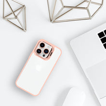 Заредете изображение във визуализатора на галерията – Tel Protect Kickstand case + camera glass (lens) for Iphone 12 Pro Max light pink
