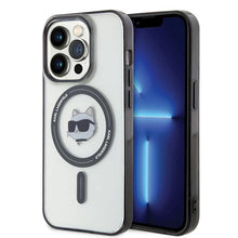 Заредете изображение във визуализатора на галерията – Karl Lagerfeld IML Choupette's Head MagSafe case for iPhone 15 Pro - transparent

