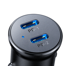Заредете изображение във визуализатора на галерията – Joyroom JR-CCN06 30W 2x USB-C mini car charger metal - black
