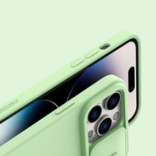 Заредете изображение във визуализатора на галерията – Nillkin CamShield Silky Silicone Case for iPhone 14 Pro Max silicone cover with camera cover blue
