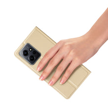 Заредете изображение във визуализатора на галерията – Dux Ducis Skin Pro Case For Xiaomi Redmi Note 12 Cover Flip Card Wallet Stand Gold
