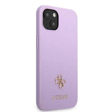 Заредете изображение във визуализатора на галерията – Guess GUHCP13SPS4MU iPhone 13 mini 5.4" purple/purple hardcase Saffiano 4G Small Metal Logo
