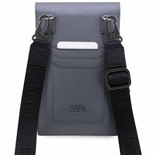 Заредете изображение във визуализатора на галерията – Original KARL LAGERFELD Handbag Saffiano Karl &amp; Choupette KLWBSAKCPMG silver
