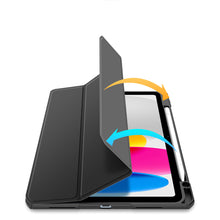 Заредете изображение във визуализатора на галерията – Dux Ducis Toby case for iPad 10.9'' 2022 (10 gen.) cover with space for Apple Pencil stylus smart cover stand black
