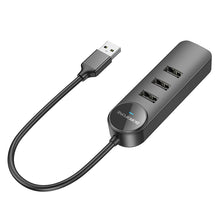 Заредете изображение във визуализатора на галерията – Borofone Adapter DH5 Erudite 4 in 1 - USB to 4xUSB 3.0 - 0,2 metres black
