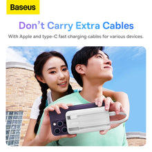 Заредете изображение във визуализатора на галерията – Baseus Comet Series powerbank with display 10000mAh 22.5W - white + USB-A - USB-C 0.3m cable - white
