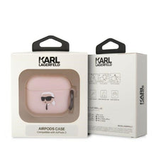 Заредете изображение във визуализатора на галерията – Original case KARL LAGERFELD KLA3RUNIKP for Apple Airpods 3 (3D Sil NFT Karl / pink)
