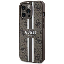 Заредете изображение във визуализатора на галерията – Guess GUHMP13XP4RPSW iPhone 13 Pro Max 6.7" brown/brown hardcase 4G Printed Stripes MagSafe
