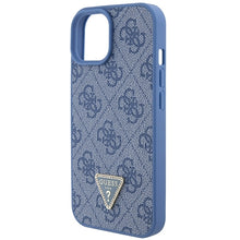 Заредете изображение във визуализатора на галерията – Original Case GUESS hardcase Leather 4G Triangle Strass GUHCP15SP4TDPB for Iphone 15 Blue
