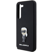Заредете изображение във визуализатора на галерията – Karl Lagerfeld Silicone Ikonik Metal Pin case for Samsung Galaxy S23 - black
