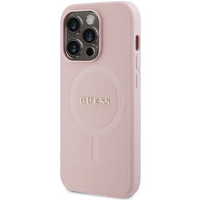 Заредете изображение във визуализатора на галерията – Original Case GUESS hardcase Saffiano MagSafe GUHMP14XPSAHMCP for Iphone 14 Pro Max pink
