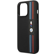 Заредете изображение във визуализатора на галерията – Case BMW BMHCP14X22PPMK iPhone 14 Pro Max 6.7" black/black Tricolor M Collection
