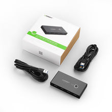 Заредете изображение във визуализатора на галерията – Ugreen switch box HUB switch 4x USB 3.2 Gen 1 USB splitter for two computers black (US216 30768)
