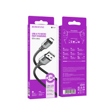 Заредете изображение във визуализатора на галерията – Borofone Cable BX101 Creator - USB to Micro USB - 2,4A 1 metre black
