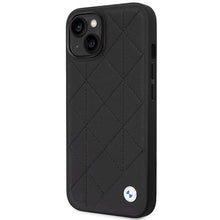 Заредете изображение във визуализатора на галерията – Case BMW BMHCP14S22RQDK iPhone 14 6.1" black/black Leather Quilted
