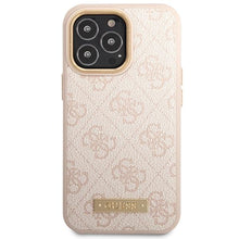 Заредете изображение във визуализатора на галерията – Guess GUHMP14LU4GPRP iPhone 14 Pro 6.1" pink/pink hard case 4G Logo Plate MagSafe
