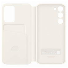 Заредете изображение във визуализатора на галерията – Samsung Smart View Wallet Case for Samsung Galaxy S23+ Cover with Smart Flip Window Card Wallet Cream (EF-ZS916CUEGWW)
