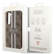 Заредете изображение във визуализатора на галерията – Guess GUHCS23SP4RPSW S23 S911 brown/brown hardcase 4G Printed Stripe
