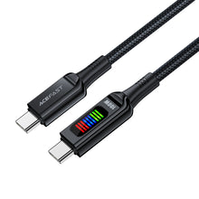 Заредете изображение във визуализатора на галерията – Acefast C7-03 USB-C USB-C 100W 1.2m cable with display - black
