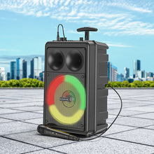 Заредете изображение във визуализатора на галерията – Borofone Portable Bluetooth Speaker BP9 Dancing karaoke with microphone black
