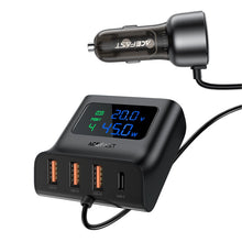Заредете изображение във визуализатора на галерията – Acefast B11 138W USB-A USB-C Car Charger with 6 Ports - Black
