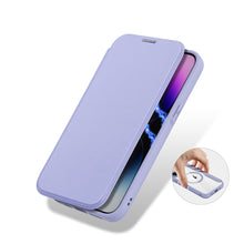 Заредете изображение във визуализатора на галерията – iPhone 15 Pro Magnetic MagSafe Flip Case Dux Ducis Skin X Pro - Purple
