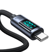 Заредете изображение във визуализатора на галерията – USB C - USB C cable 100W 1.2m with LED display Joyroom S-CC100A16 - black
