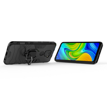 Заредете изображение във визуализатора на галерията – Ring Armor Case Kickstand Tough Rugged Cover for Xiaomi Redmi 10X 4G / Xiaomi Redmi Note 9 black
