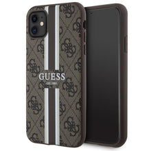 Заредете изображение във визуализатора на галерията – Guess GUHMN61P4RPSW iPhone 11 / Xr brown/brown hardcase 4G Printed Stripes MagSafe
