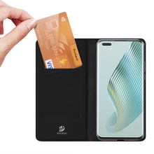 Заредете изображение във визуализатора на галерията – Dux Ducis Skin Pro Case for Honor Magic5 Pro Flip Card Wallet Stand Black
