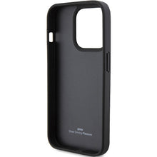 Заредете изображение във визуализатора на галерията – Original Case BMW Leather Hot Stamp BMHCP15LSLLBK for Iphone 15 Pro Black
