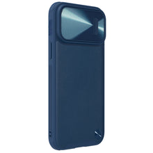Заредете изображение във визуализатора на галерията – Nillkin CamShield Leather S Case iPhone 14 Pro cover with camera cover blue
