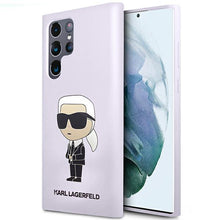 Заредете изображение във визуализатора на галерията – Karl Lagerfeld KLHCS23LSNIKBCU Sam S23 S918 Ultra hardcase purple/purple Silicone Ikonik
