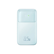 Заредете изображение във визуализатора на галерията – Baseus Comet Series powerbank with display 10000mAh 22.5W - blue + USB-A - USB-C cable 0.3m - white
