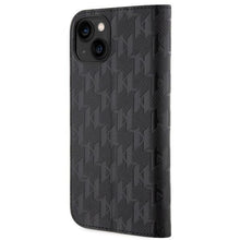 Заредете изображение във визуализатора на галерията – Karl Lagerfeld KLBKP14SSAKLHPK iPhone 14 6.1" bookcase black/black Saffiano Monogram
