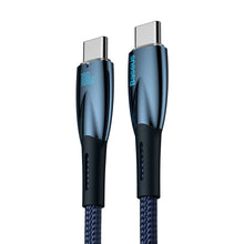 Заредете изображение във визуализатора на галерията – Baseus Glimmer Series cable with fast charging USB-C 480Mb/s PD 100W 2m blue
