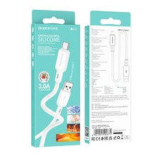 Заредете изображение във визуализатора на галерията – Borofone Cable BX94 Crystal color - USB to Typ C - 3A 1 metre white
